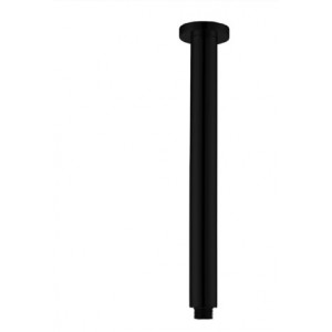 Cora Round Matte Black Vertical Shower Arm 300mm